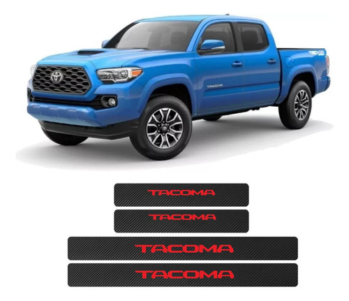 Sticker Cubre Estribos Fibra Carbon Para Toyota Tacoma Foto 3