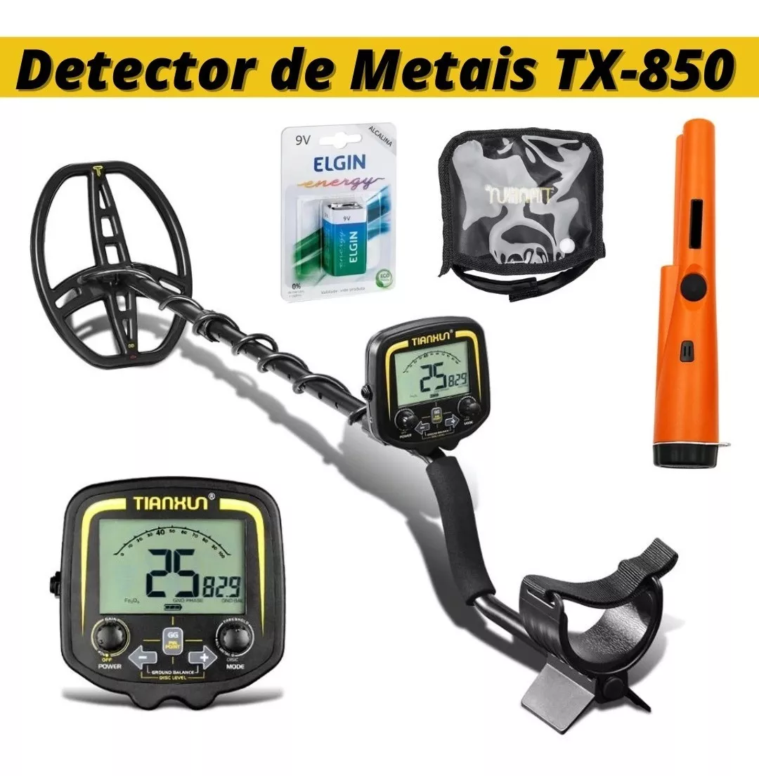 Detector De Metais Profissional Tx-850 Original + Pinpointer