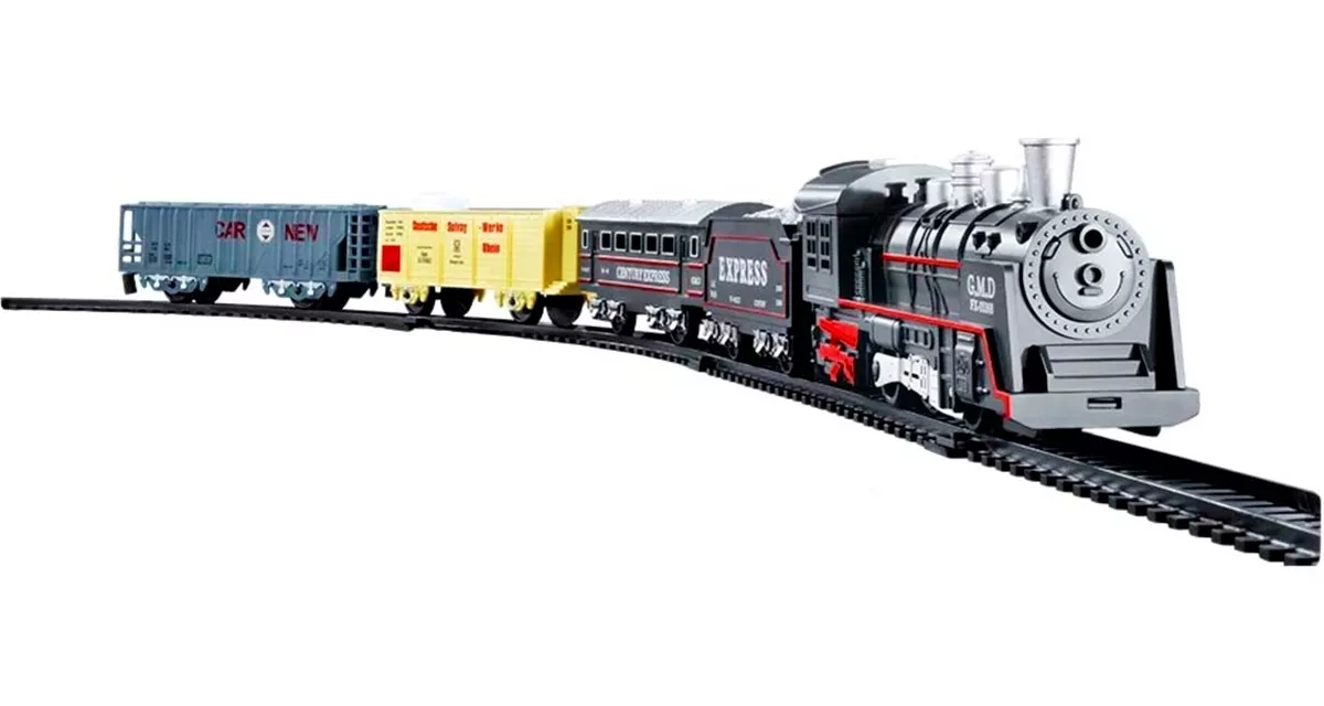 Trem Locomotiva Ferrorama Infantil 4 Vagões - Dm Toys
