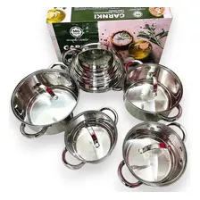 Conjunto Panela 5 Pçs Aço Inoxidável P/ Fogão Indução E Gás!