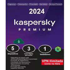 Kaspersky Antivírus Premium 5 Dispositivos 1 Ano