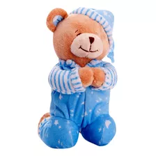 Ursinho Que Reza Azul Urso De Pelucia Hipoalergênico Buba
