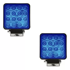 Par Farol Led Lente Azul Pulverização Noturna 16 Leds 48w