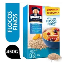 Aveia Integral Em Flocos Finos Regulares Quaker Caixa 450g 