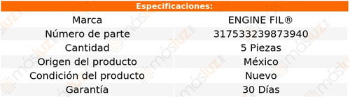 Paq 5 Filtros De Aire Fortwo 3 Cil 1.0l 2008/2012 Engine Fil Foto 2