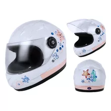 Casco Infantil Cerrado Diseño Mermaid C/mica Transparente 