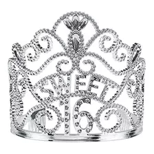 Amscan 3901047 Dulce 16 Tiara De Plata Con Peines De Cumpl