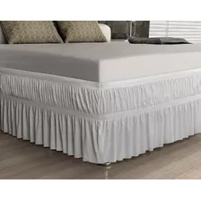 Saia P/ Cama Box - Malha - Solteiro - Branco - Adomes