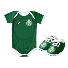 Body De Bebê Com Proteção Uv E Chuteira Do Palmeiras