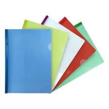 10 Folder De Costilla Plástico Carta Transparente Colores Color Colores Surtidos