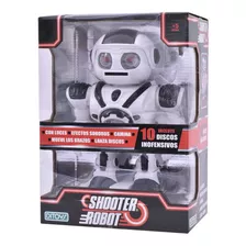 Shooter Robot Con Luz Lanza Discos Ditoys 2204 Color Blanco