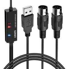 Lekato Cables Midi Interfaz Midi Usb Adaptador De Cable Midi