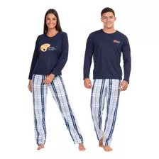 Kit 2 Pijamas De Frio Adulto Casal Longo Feminino Masculino