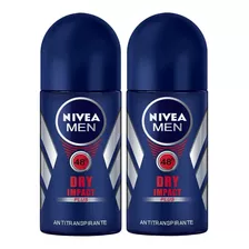 Desodorante Nivea En Rollon Dry Impact For Men X 2