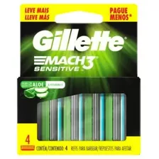 Carga De Aparelho Para Barbear Gillette Mach3 Sensitive Leve 4 Unidades