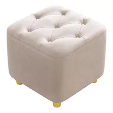 Taburete Otomano, Taburete Cuadrado, Asiento Creativo, Beige