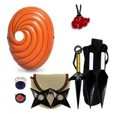 Kit Ninja Naruto Três Kunais Máscara Tobi E Anel Tobi Porta