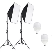 Kit 2 Soft Box 50 X 70 Lâmpadas Led Estúdio Luz Continua E27