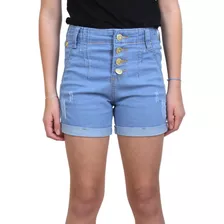 Short Jeans Feminino Cintura Alta Coleção Barra Dobrada Tend