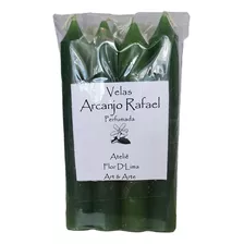 Kit 7 Velas Verdes Aromáticas Arcanjo Rafael 15x2,2 Grossa 