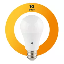 10 Focos Led Con Fotocelda Estevez 9w Luz Fría / Cálida E26