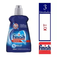 Kit 3 Detergente Lava-louças Finish Secante Frasco 250 Ml