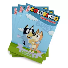  10 Livros De Colorir + Mini Giz Bluey Lembrancinha