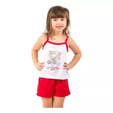 Kit 6 Pijama Feminino Infantil Blusa E Short Curto Verão