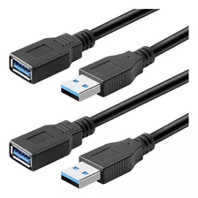 Pasow Paquete De 2 Cables De Extension Usb 3.0 Superspeed Ti