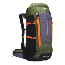 Mochila Discovery Adventures 16042/43 Para Mochileros Premium 80 Litros Color Negra Con Verde