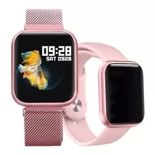 Relógio Feminino Smart Watch Oled P70 + Duas Pulseiras Rose