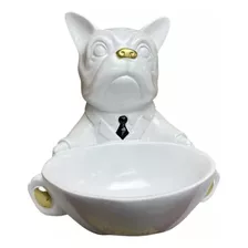 Sostenedor Joyería Modelo Perrito Elegante Blanco Ceramica