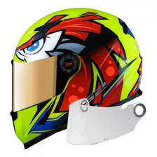 Capacete Ls2 Ff358 Tribal Amarelo/laranja+ Viseira Espelhada