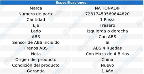 Maza Trasera Izquierda O Derecha Ion De 2003 A 2007 National Foto 6