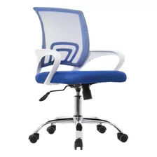 Silla De Oficina Atlantis Eco Azul-blanco Bonno Color Azul Material Del Tapizado Algodón