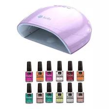 Kit Cabina De Uñas Doll Pro Keila + 12 Esmaltes Semi Ezflow