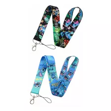 Pack 2 Lanyard Porta Credencial Nuevos De Lilo Stitch Disney