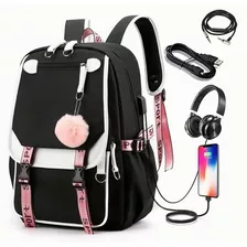 Mochila Kpop Blackpink Coreano Juvenil Com Porta Usb.