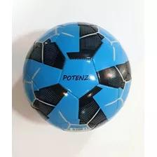 Pelota De Futbol 11 Color Celeste Y Negro Numero 5. Potenza.