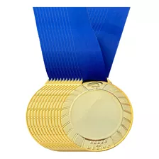 75 Medalhas Decoradas Centro Liso 5cm De Metal Crespar Ouro