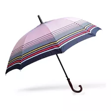 Paraguas Rayas Reforzado Largo Grande 10 Varillas Resistente