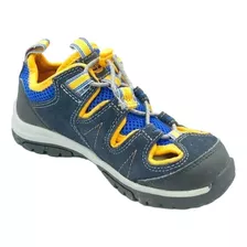 Tenis Timberland Niños Azul Naranja Piel Ajustables Tb02672a