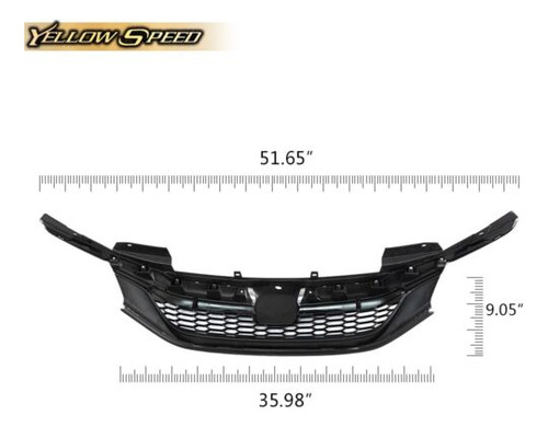 Front Upper Hood Bumper Grill Grille Fit For 16-17 Honda Ccb Foto 2