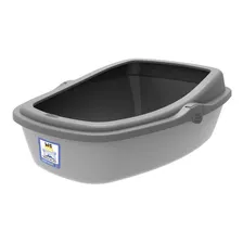 Plast Pet Bandeja Banheiro Sanitário Gatos Wc King Grande Cor Cinza