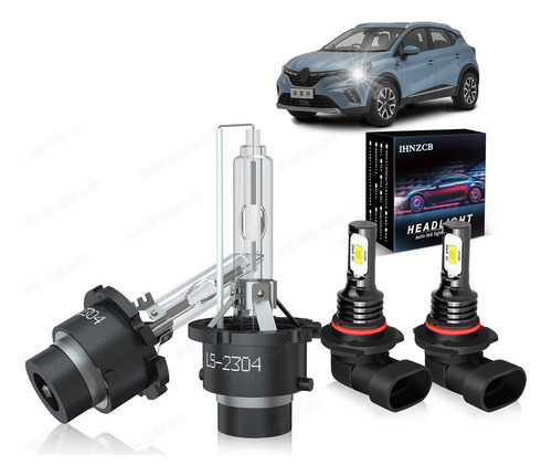 W D2s Hid Xenn Faro + 9006 Led Kit De Luz Antiniebla 6000k