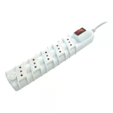 Alargador Eléctrico 10 Mts 5 Boca Blanca Con Switch Rittig