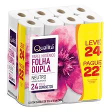 Papel Higiênico Folha Dupla Qualitá 30m Leve 24 Pague 22