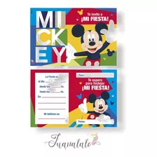 Invitaciones Mickey Mouse X 10 U Cumpleaño Tarjetas Cotillon