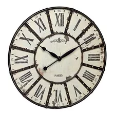 Reloj De Pared - Tfa Dostmann Wall Clock, Metal, Black-white