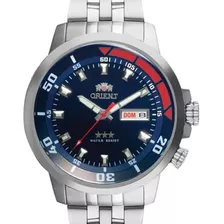 Relogio Orient Masculino Automatico Prata E Azul Original